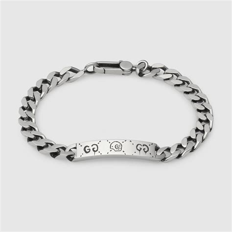 gucci bamboo silver heart bracelet|guccighost chain bracelet in silver.